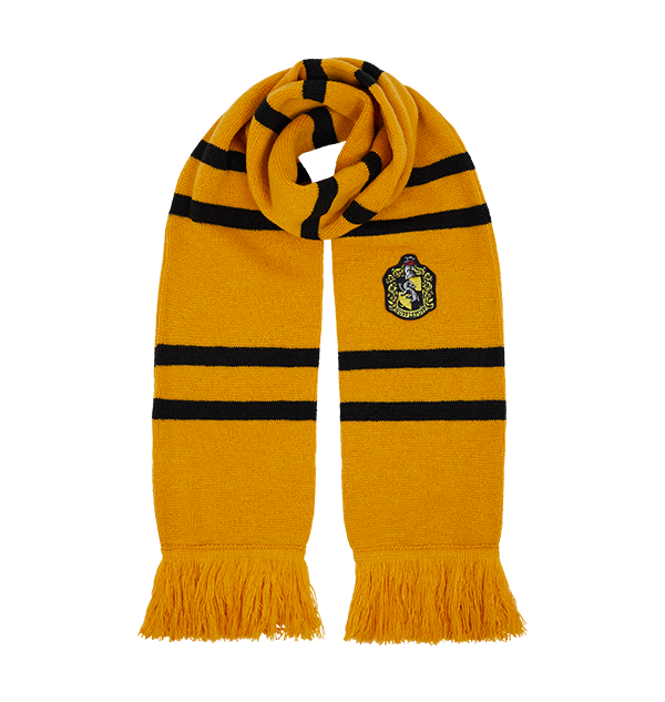 Hufflepuff Knitted Crest Scarf Harry Potter Shop US