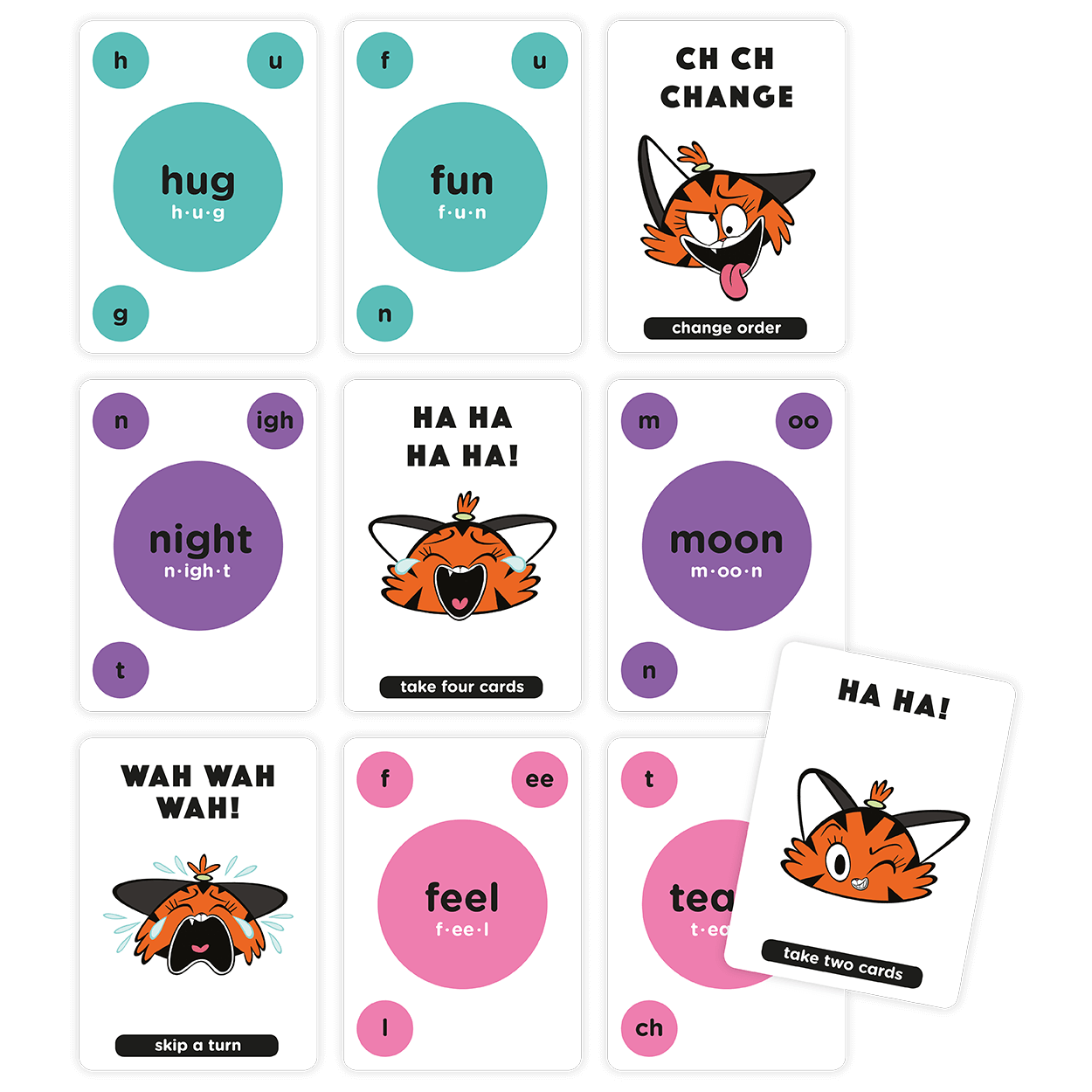 Blah Blah Blah Phonics Card Game - helps kids to learn to read