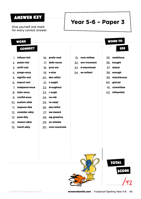 Spelling Mixed Papers Year 5-6 Printable Worksheets