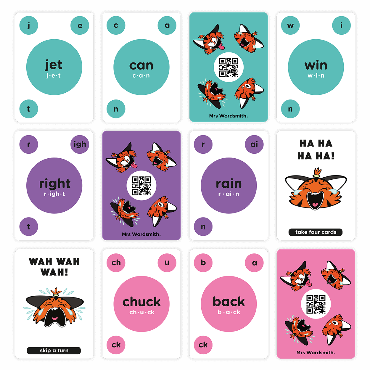 Blah Blah Blah Phonics Card Game - helps kids to learn to read