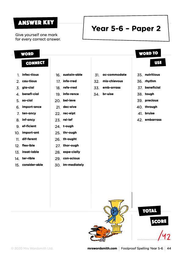 Spelling Mixed Papers Year 5-6 Printable Worksheets