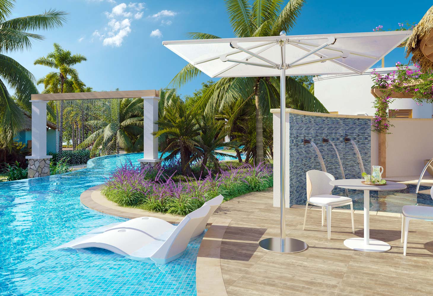 Drawing inspiration from the gorgeous natural backdrop and many rivers of the North Coast of Jamaica, this iconic retreat returns to the Sandals family. Here, nature meets romance with original designs that bring you closer to the flora and fauna. At Sandals Dunn