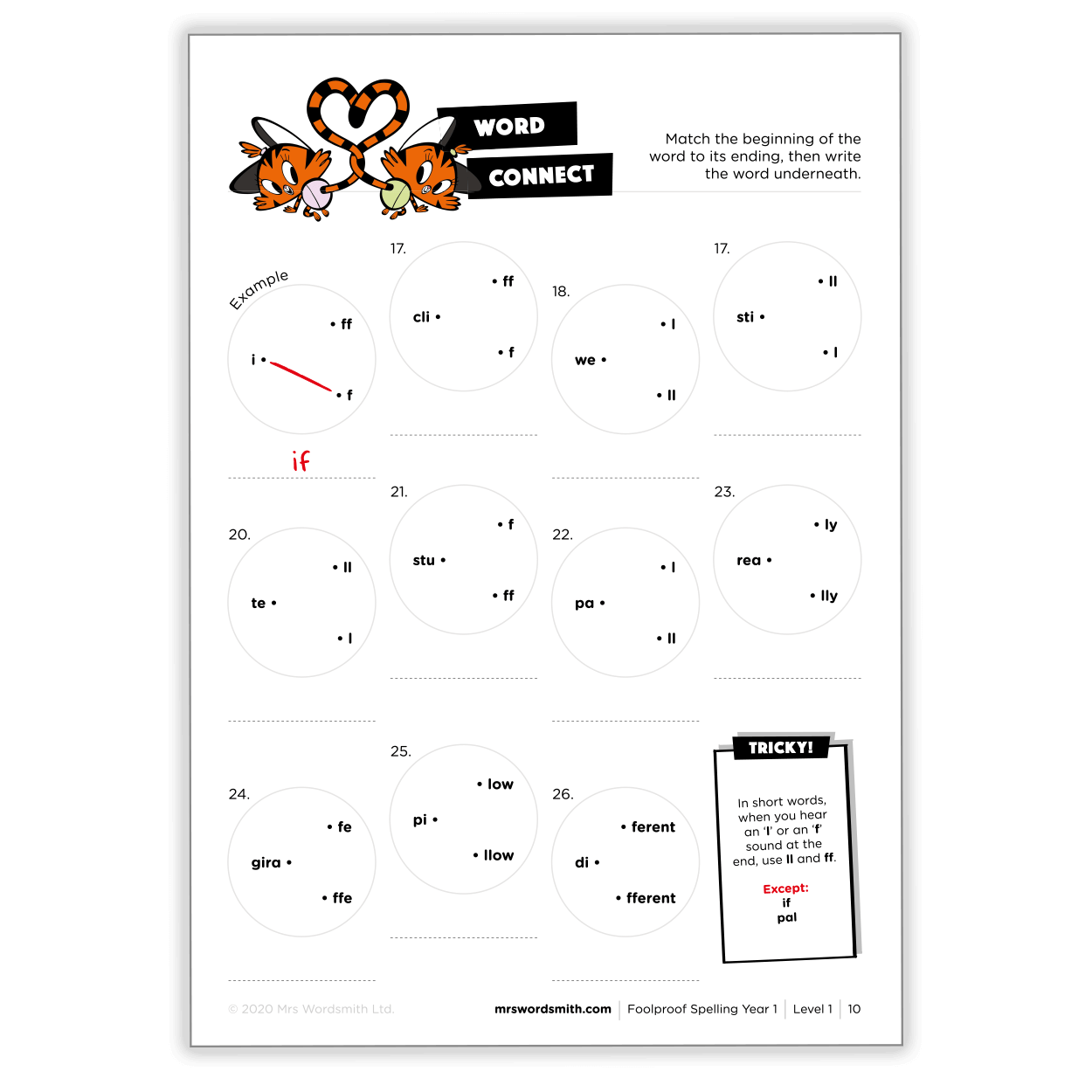 Spelling Targeted Practice Year 1 Printable Worksheets